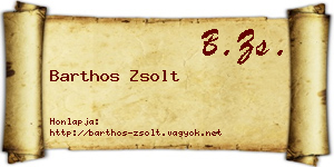 Barthos Zsolt névjegykártya